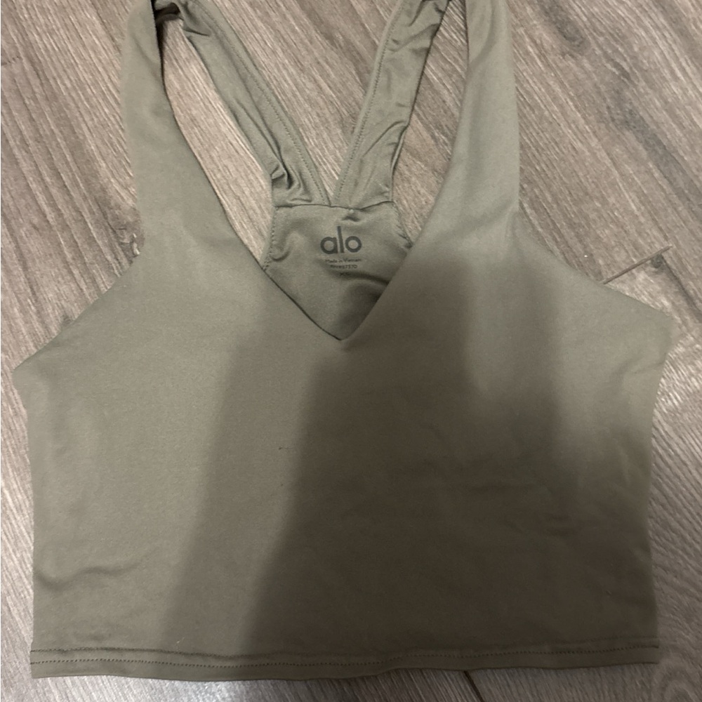 ALO Yoga Olive Green Sports Bra